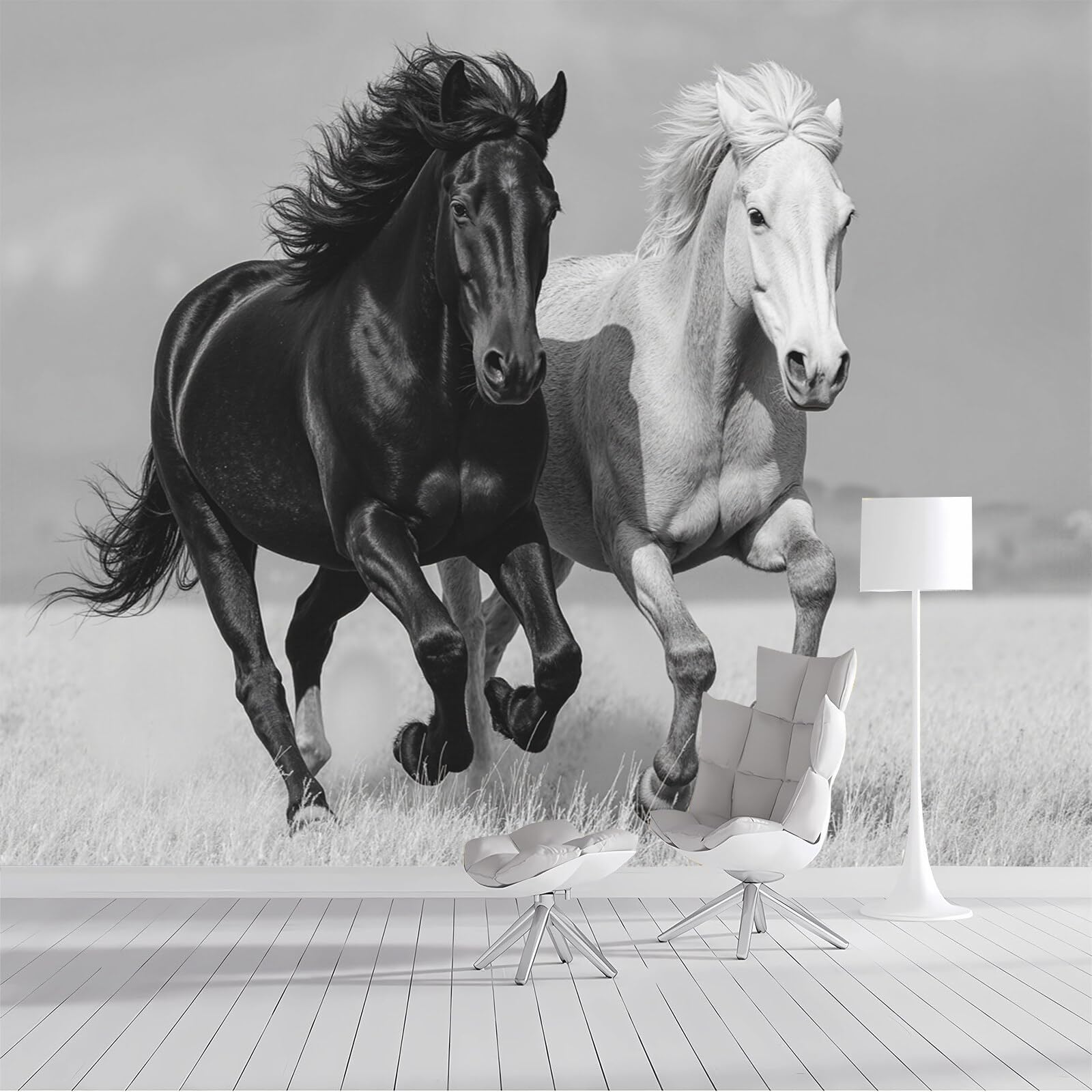 Papel pintado de caballos XXL para decoracion de pared de dormitorio