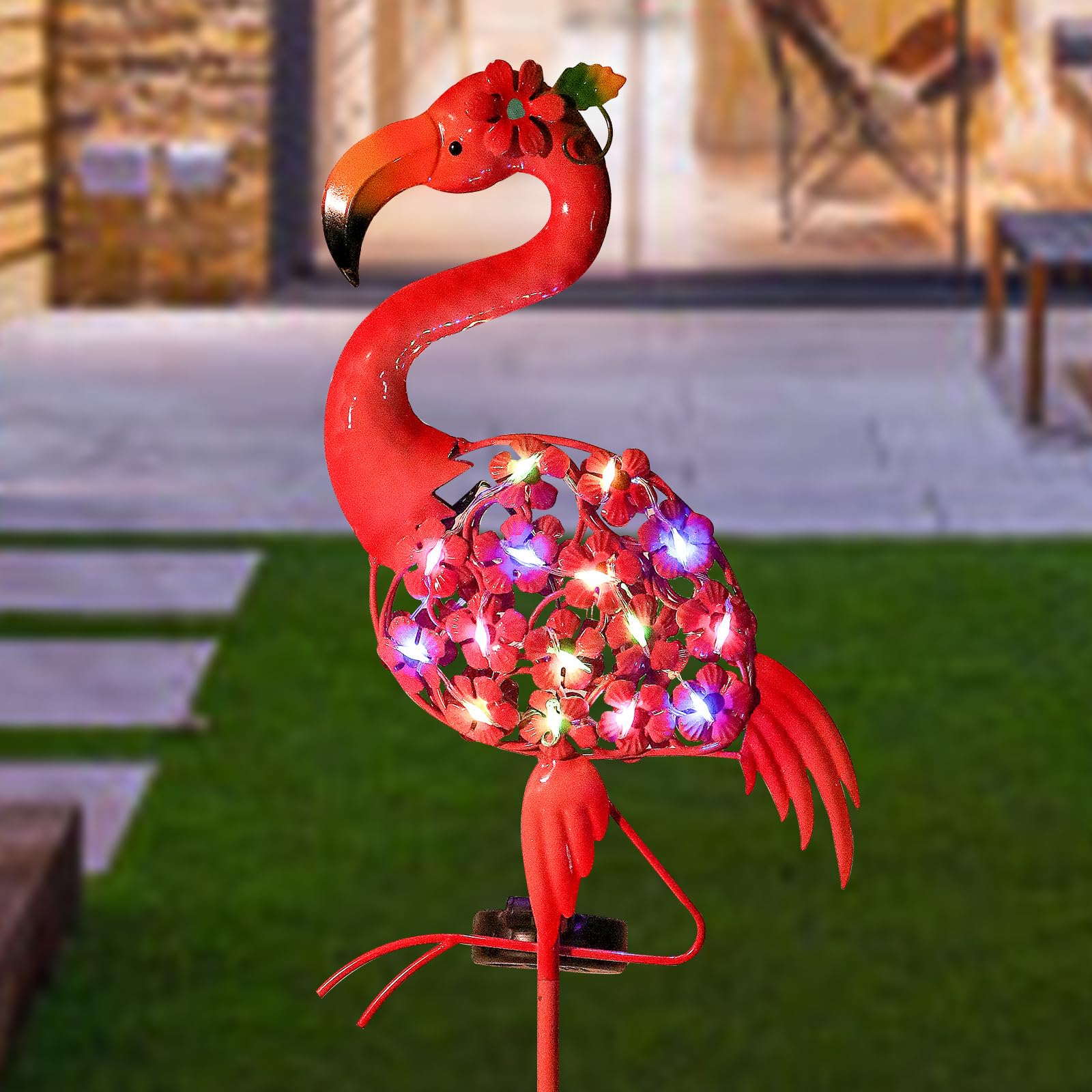 Amazon.com: Garden Decor Solar Lights Flamingo Lawn Light, for Yard Outdoor Decorations Ground Inserted Outdoor Waterproof Garden Lamp LED,Patio, Courtyard, Gifts for Mom Grandma (Colorful Light) : Patio, Lawn & Garden