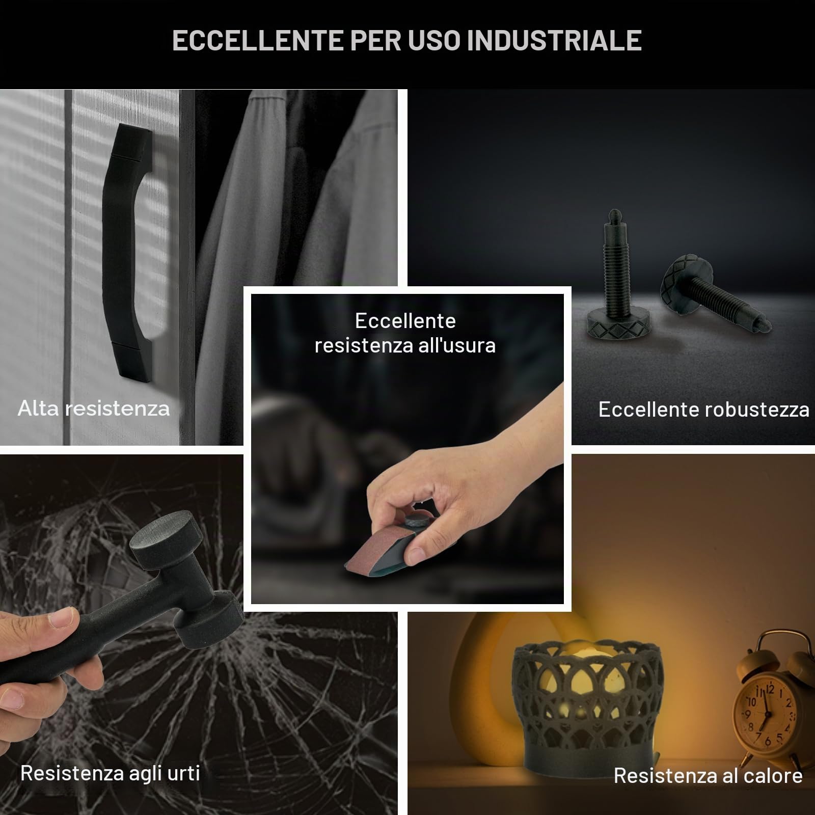 ERYONE Filamento in nylon PA12 in fibra di carbonio 1.75mm +/- 0.03mm per stampante 3D, 800 g/bobina