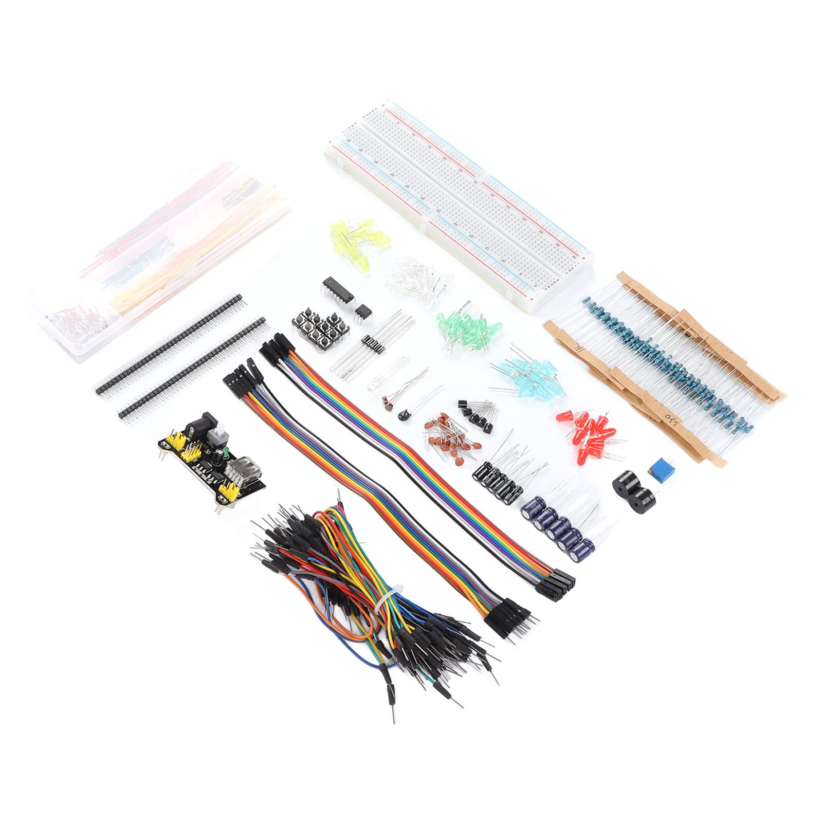 Generic Assortimento Divertente di Componenti Elettronici con Breadboard da 830 Fori per R3, Kit Elettronico Completo e Multifunzionale per gli Appassionati del Fai da Te