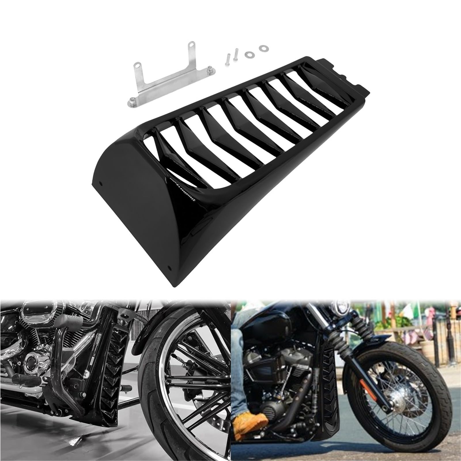 Kühlergrillschutz Motorrad Front Lower Kühlerverkleidung Spoiler Fit Für Harley Softail Street Bob Breakout FXBR FXBRS Fat 2018-2023 Motorrad Kühlerschutz