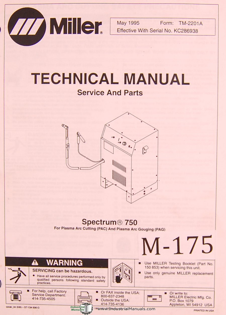 Miller spectrum 750, For Plasma Arc Cutting (PAC) and Plasma Arc