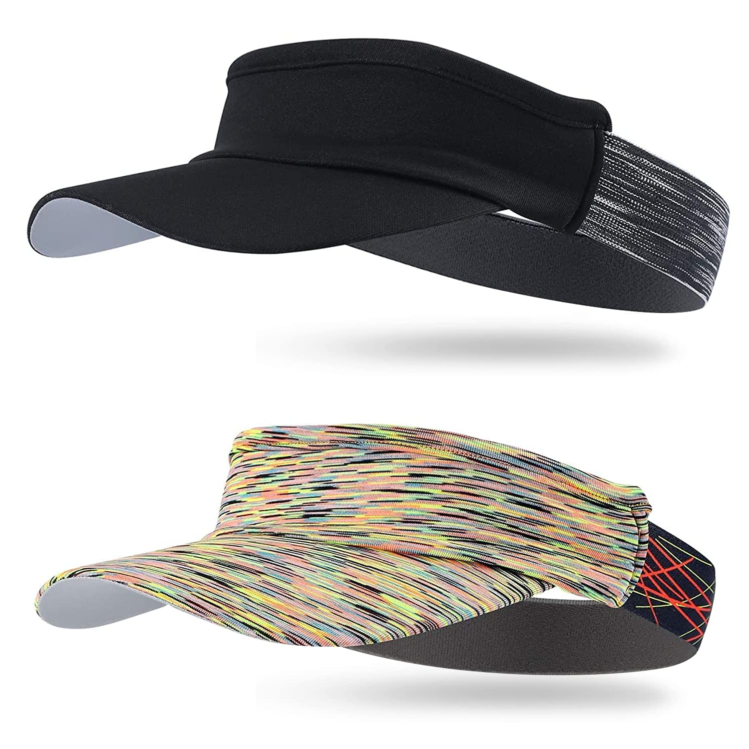 Arcweg Visor Elastisch Sonnenschild Mit Frottee Stirnband Tragbar Schweißaufnehmbar Sonnenhut Visor Hat Sport Cap Schirm für Tennis Running Golf Wandern