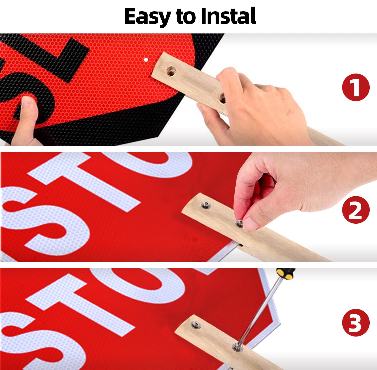 slow ロードサイン Sinal Stop Slow 33.0 cm x 33.0 cm refletivo portátil stop slow