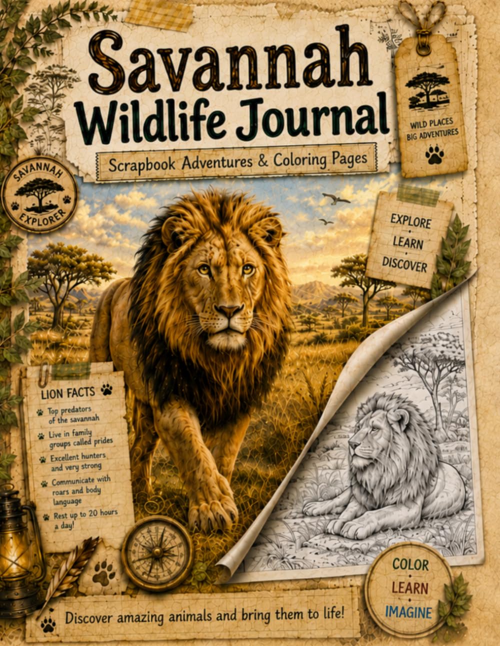 Savannah Wildlife Journal: Scrapbook Adventures & Coloring Pages
