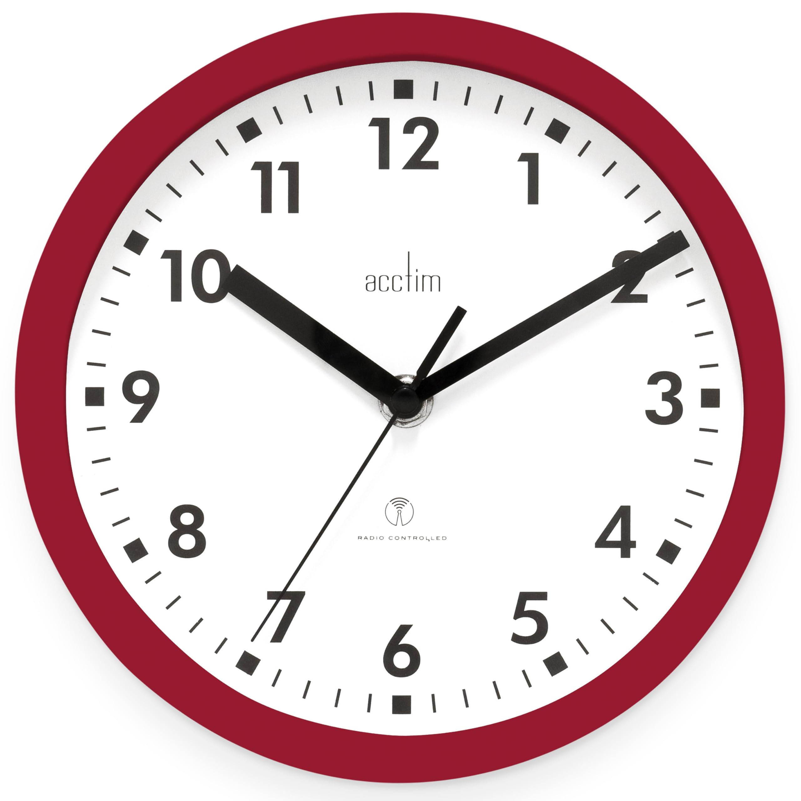 Acctim Red 74664 Nardo 20Cm Radio Controlled Wall Clock