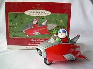 2000 Hallmark Ornament Sleigh X-2000 # 22 Here Comes Santa Series