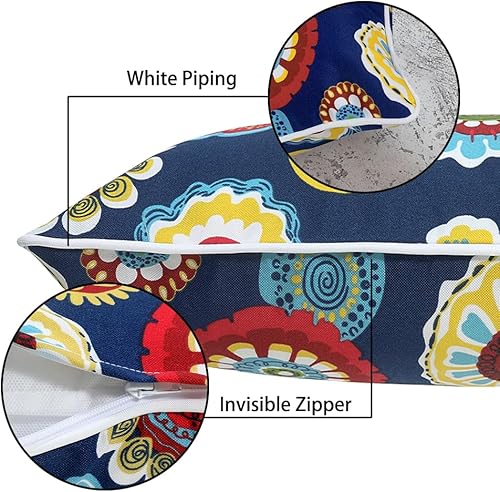 Miniatura 4 de Paquete de 2 fundas para cojín lumbar de exteriores e interiores de 12 x 20 pulgadas, impermeables, rectangulares, decorativas, de Navidad, para el