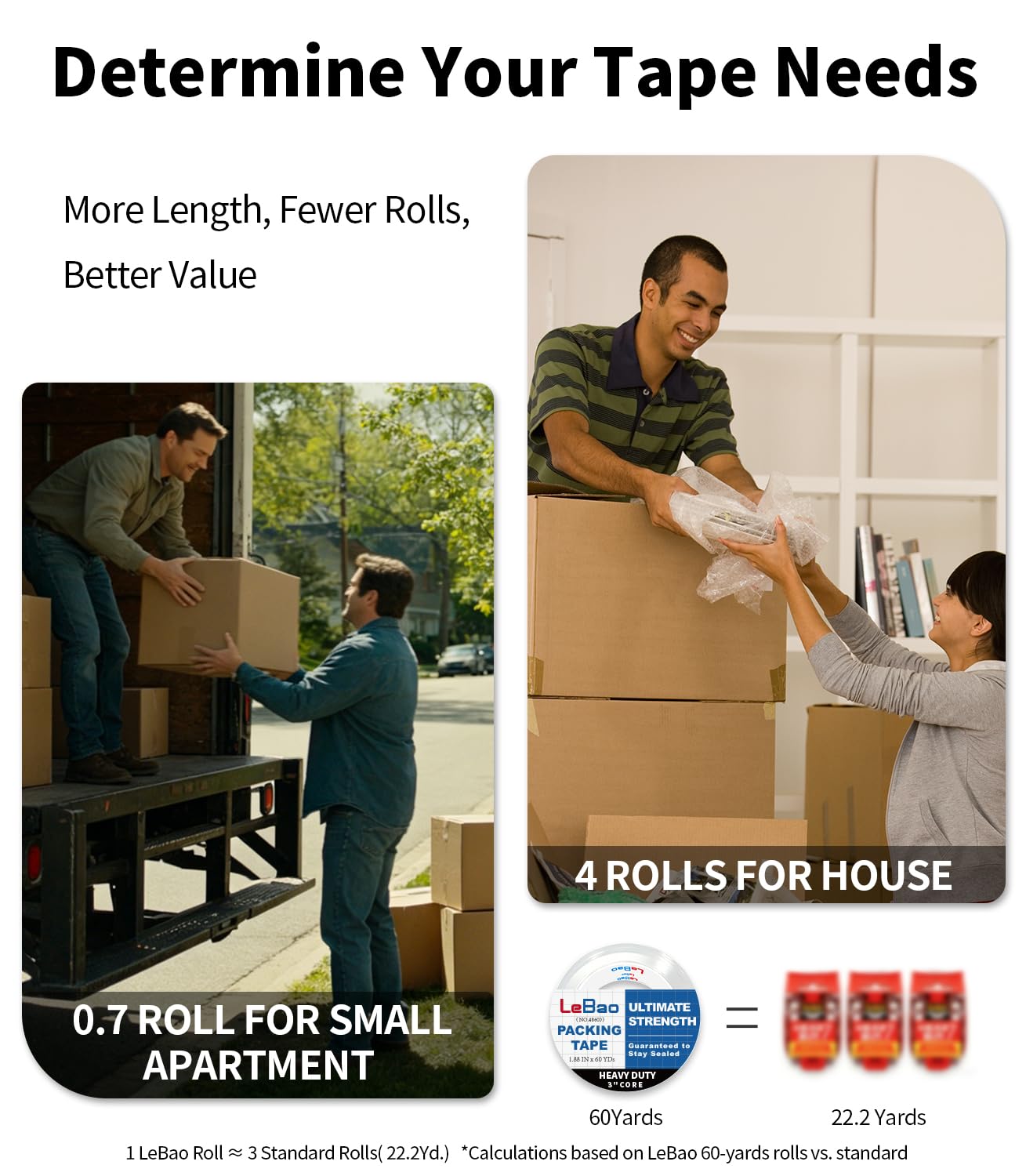Cinta de embalaje resistente con dispensador, cinta de embalaje transparente HD fuerte, 12 rollos de 1.9 pulgadas x 60 yardas x 2.7 mil, sellado seguro para cajas de mudanza de cartón, suministros de