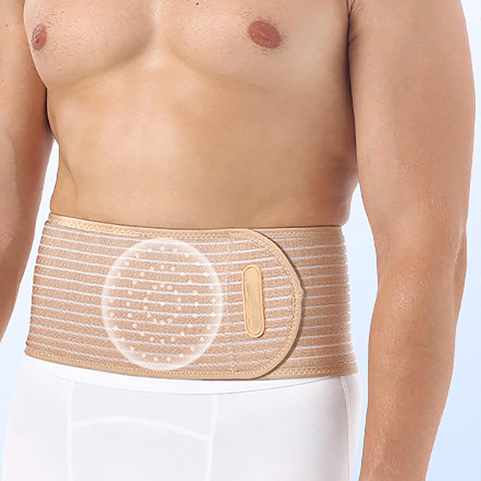 OZKLDGL Umbilical Hernia Support Belt, Hernia Belt for Men & Women with Compression Pad, Pain and Discomfort Relief from Umbilical, Navel, Ventral and Incisional Hernias(Beige,Small)