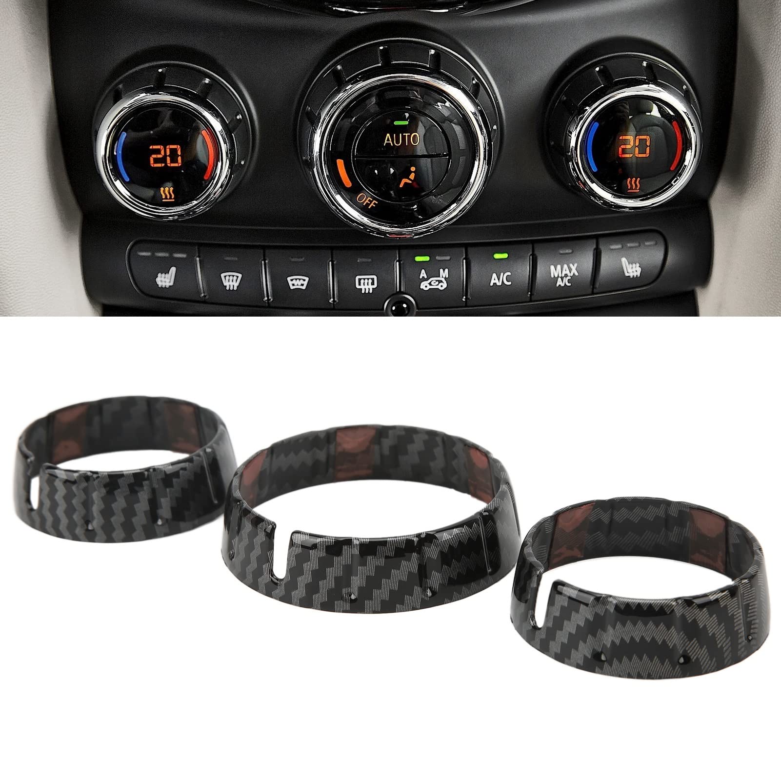 Couvercle Bouton Multimédia Fibre Carbone Pour Mini F55 F56 F57 2014-2021