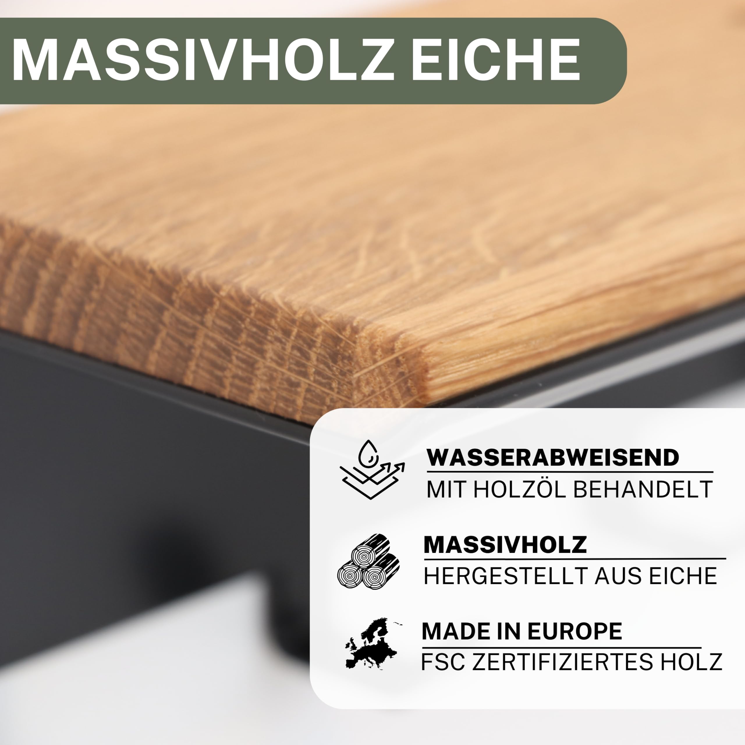 Astrein® | Schlüsselbrett mit 6 Haken | Schlüsselboard aus Holz | Eiche | Wandorganizer | Schlüsselkasten | Schlüsselhalter mit Ablage | Schlüsselaufbewahrung Metall schwarz | 30x8x8cm