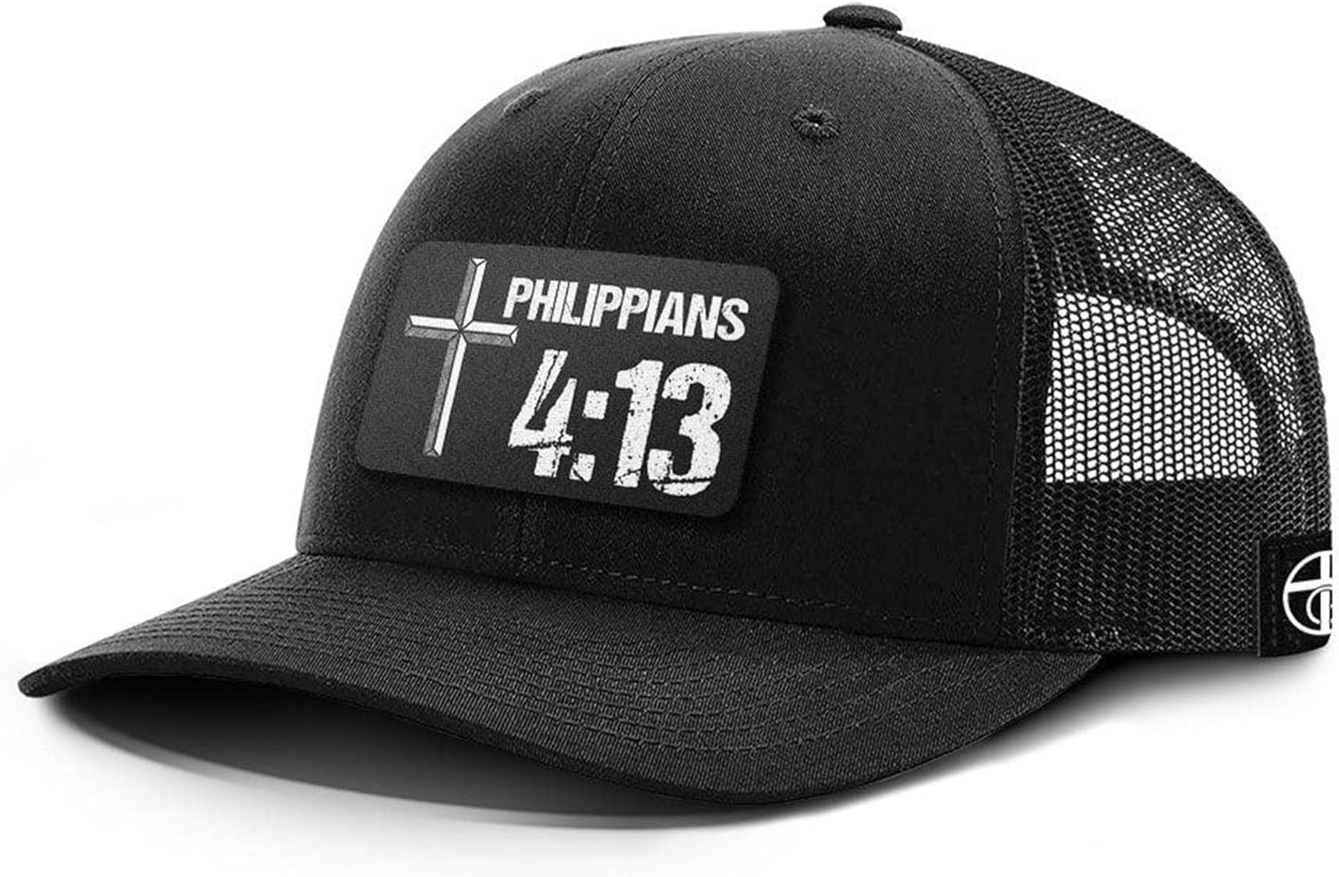 Philippians 4:13 Christian Trucker Hat - Adjustable Fit Cotton Snapback Hat - Breathable Mesh Side for Casual Wear