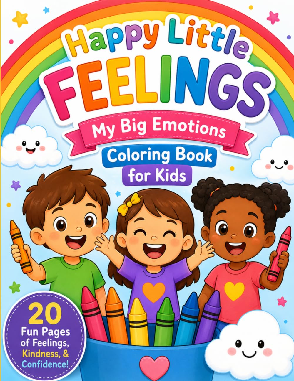 Happy Little Feelings: My Big Emotions Coloring Book for Kids: A Fun Feelings and Mindfulness Coloring Book for Children Ages 4–8 with Positive ... Confidence, and Calm-Down Activities
