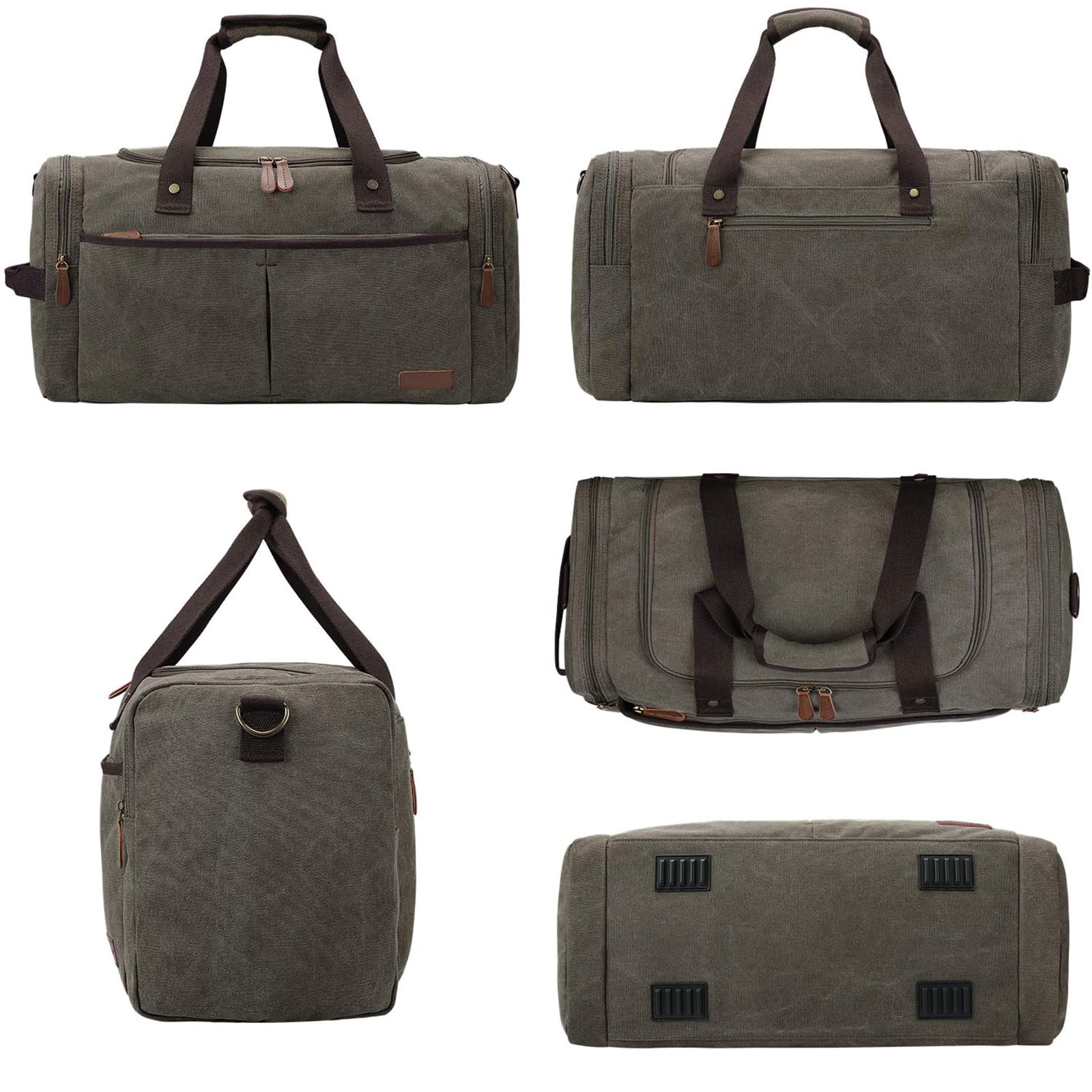 S-ZONE Reisetasche Unisex Canvas 65L Große Sporttasche Weekender Tasche Handgepäck