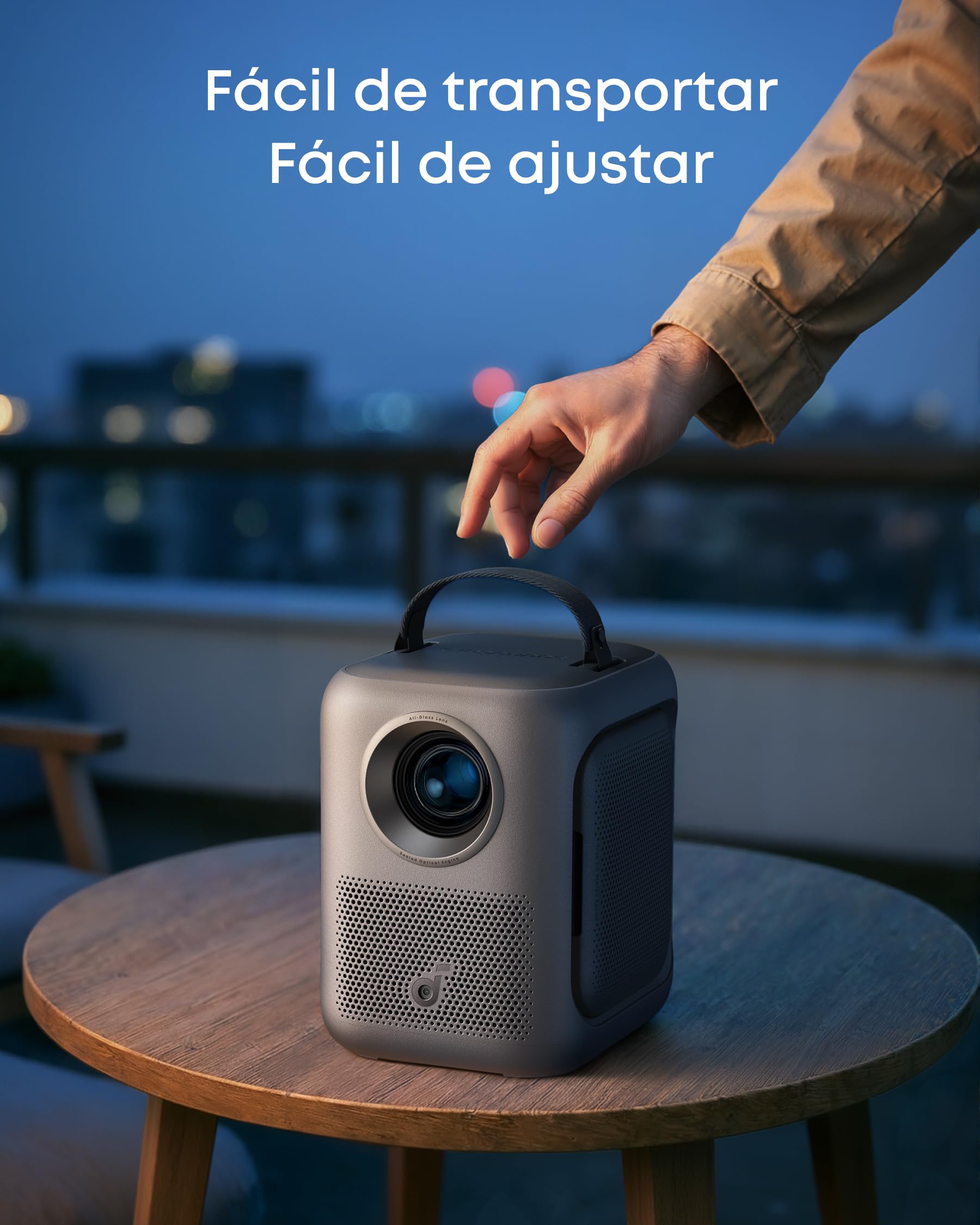 Soundcore Nebula P1i Proyector Inteligente Full HD 1080P, WiFi | Bluetooth, 380 lúmenes ANSI, altavoces giratorios, audio Dolby 2.0, estéreo dual de 10 W y GTV