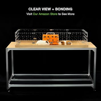 GuineaLoftTM Model-A Acrylic Guinea Pig Cage - Large 4x2ft Expandable C&C | Also Works for Small Roaming Animals Like Rabbits, Button Quails, and Hedgehogs Visit the GuineaLoft Store