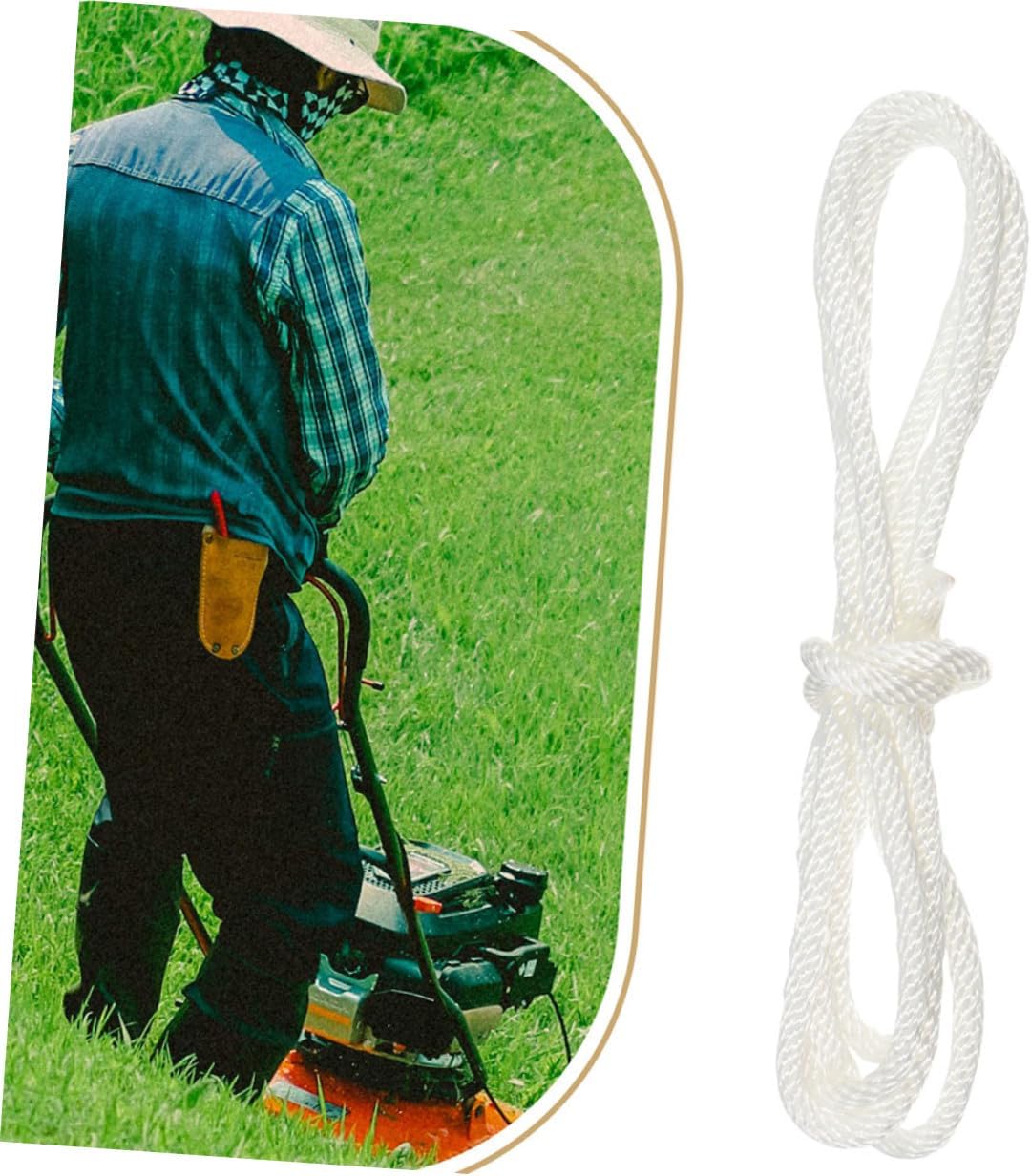 Lurrose 50pcs 5mm Nylon Recoil Starter Pull Rope for Gas Engine Lawn Mower Chainsaw Generator Replacement Cord 1.4m Length Sturdy Pull Start Cord for Small Engines