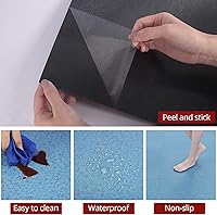 Vista 6 de WESTICK Azulejos azules para despegar y pegar, impermeables, autoadhesivas, extraíbles, adhesivos de vinilo grueso y duradero, azulejos de piso