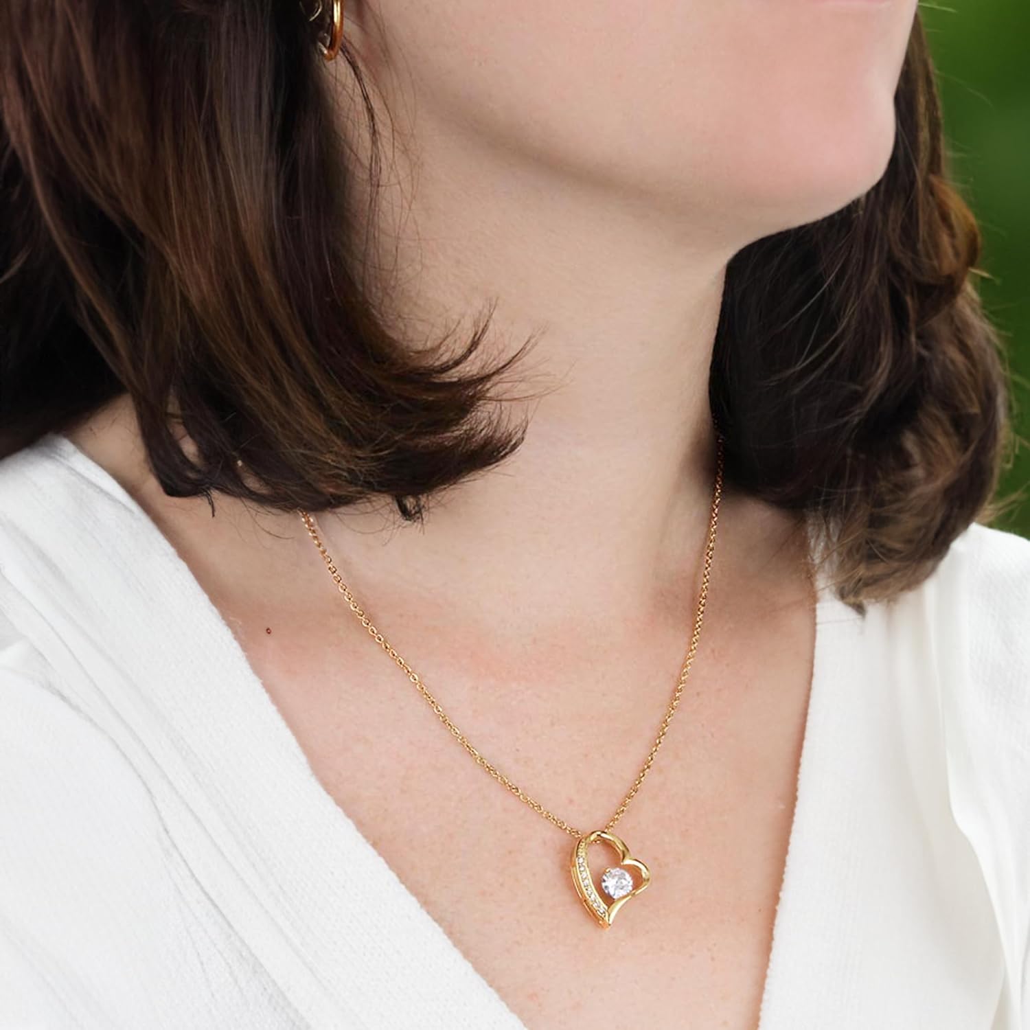 LUXUS™ Love Heart Necklace for My Queen – 18K Gold Finish, Valentine’s Day Gift for Wife or Girlfriend, Romantic Heart Pendant, My Forever Valentine Jewelry - Image 4