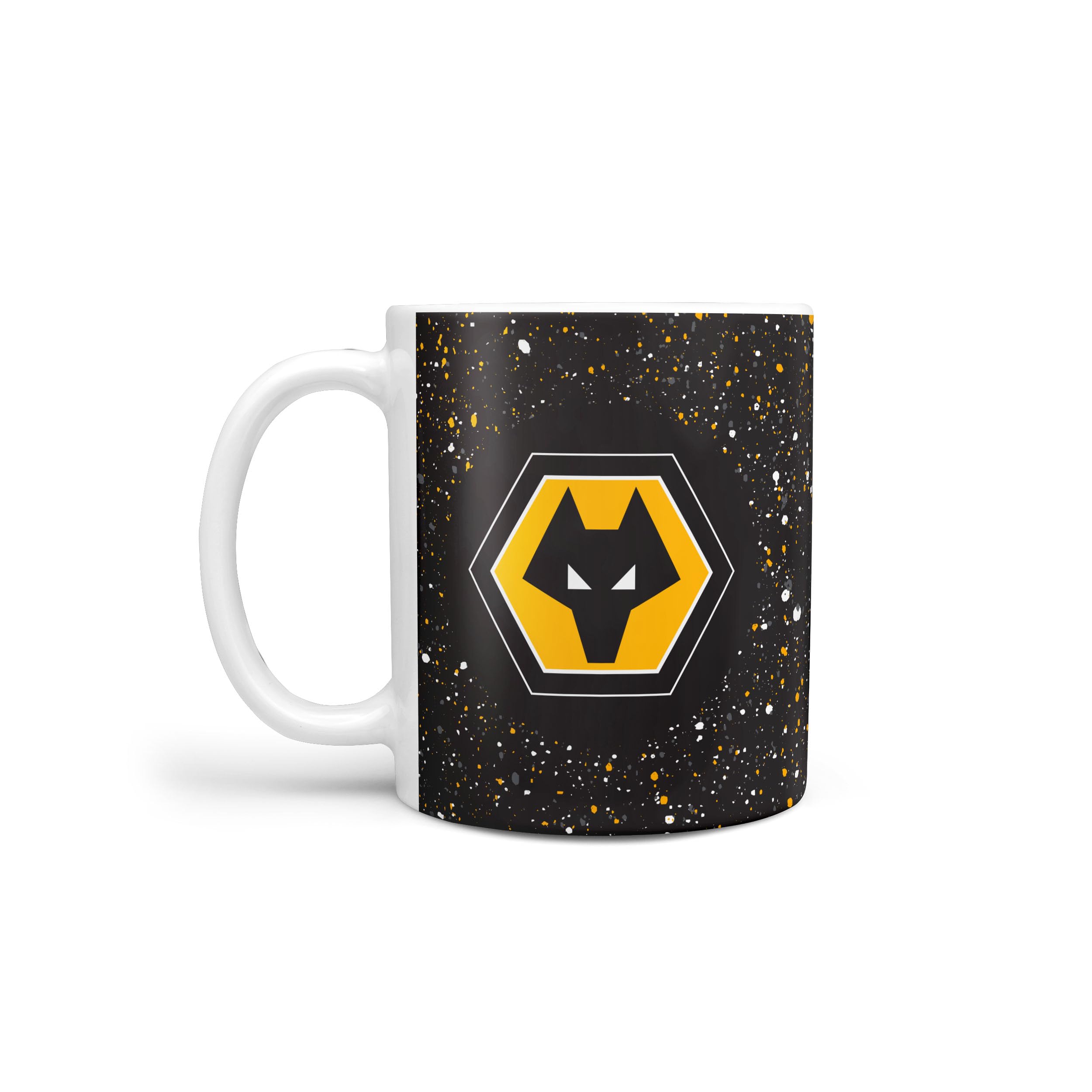 FOCO Officially Licensed Wolverhampton Wanderers FC Paint Splatter Football Mug