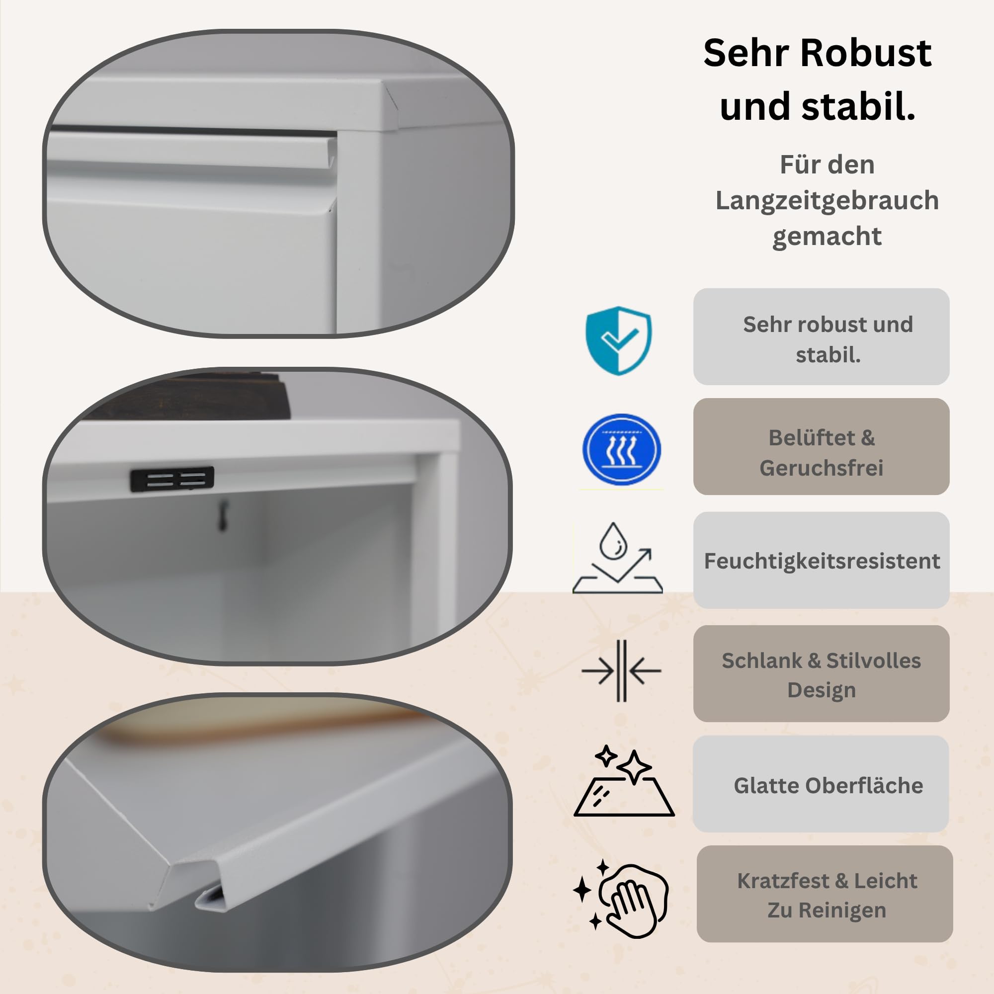 furni24 Schuhschrank, 5 Klappen, Metall, 10–14 Paar, wandmontierbar, vormontiert – Weiß