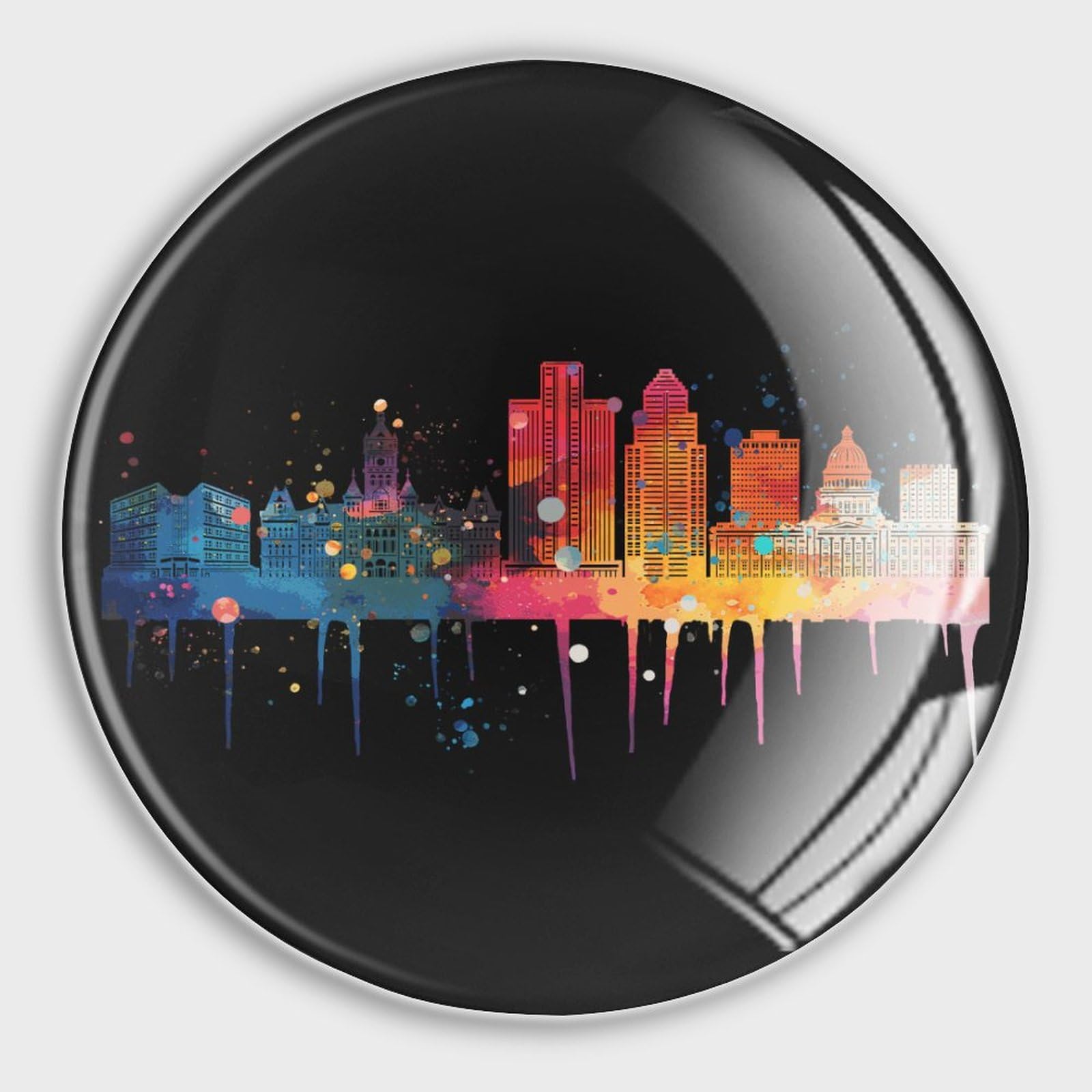 Aimants de réfrigérateur Salt Lake City (lot de 4) en verre avec skyline américaine