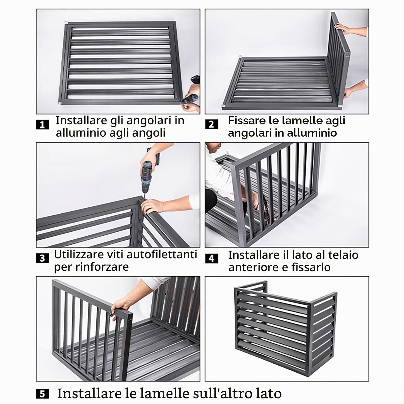 Copertura Per Condizionatore, Coperture Per Climatizzatori Centrali Unità, Supporto Per Fiori, Copertura per Pompa di Calore, Recinzione For Condizionatore In Alluminio, Recinzione For La Privacy (Co