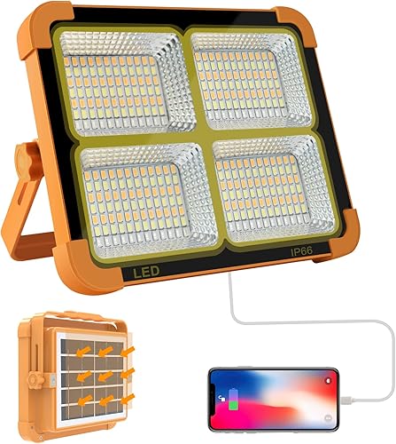 Luz solar de trabajo LED portátil (luz alta) 150 W 19200 mAh 15000 LM con brillo continuo Batería de lugar de trabajo recargable LED Luz de piso