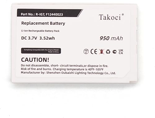 Replacement Battery for L'og'itech R-RF11, Wireless DJ Music System,fits Part No 190301-0000, 190304-2000, R-IG7, 3.7V 950mAh