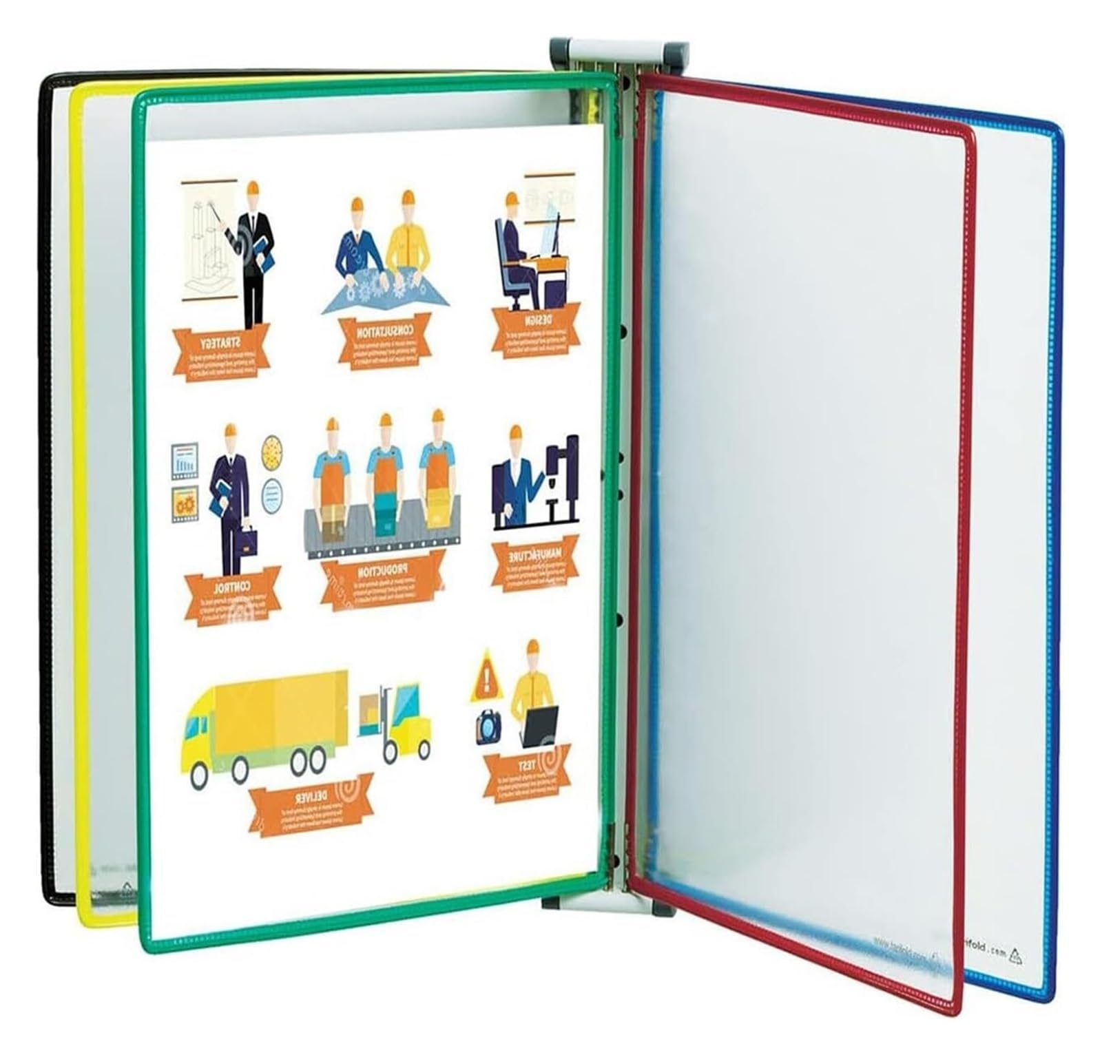 SnamicE Desk Reference Organizer, File Organizer For Desk With 5 A4 Paper Size Metal Pockets, Catalog Display Rack Storing And Displaying Documents,