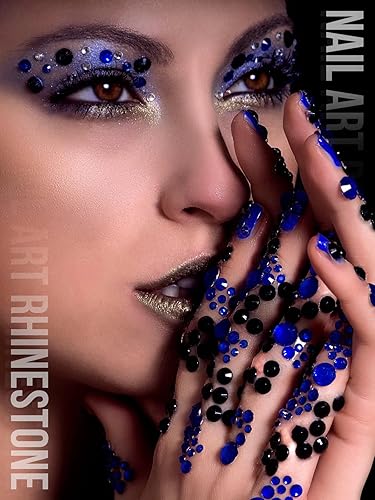 Miniatura 5 de EBANKU - Diamantes de imitación plateados para uñas, 3120 unidades, cristales blancos 3D, diamantes de imitación con parte trasera plana, piedras