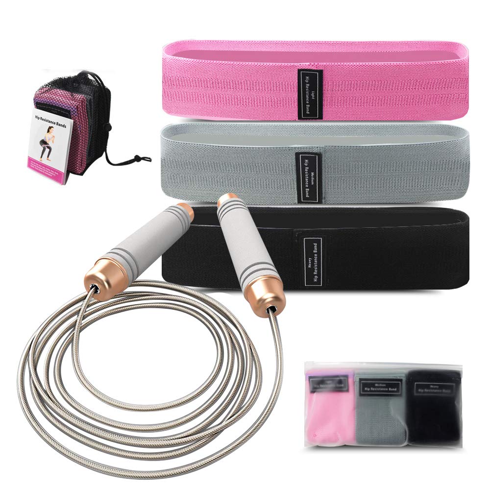 AKERS WORLD Long Resistance Bands Set with Skipping rope