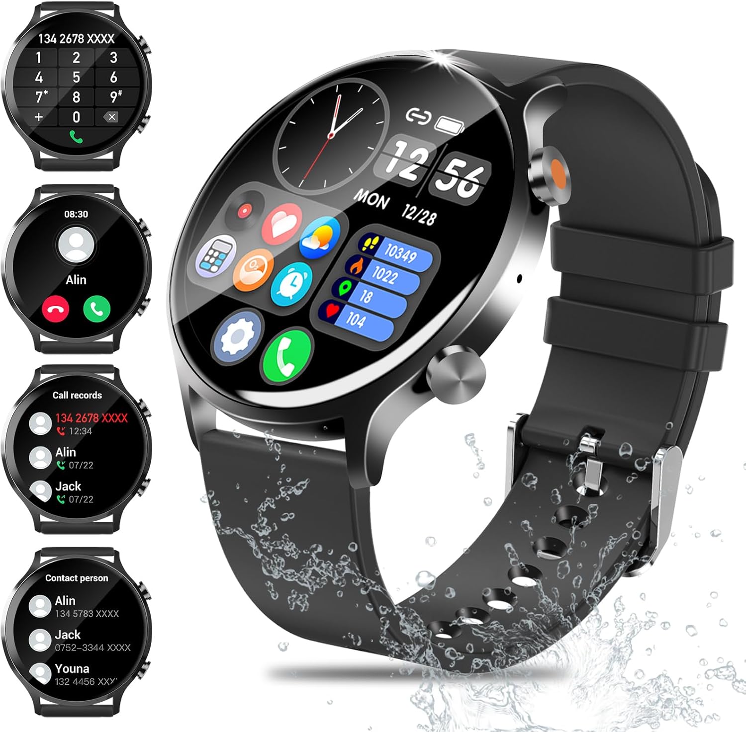 ACEDIS Smart Watch for Men Women,1.39" HD Fitness Watch, IP68 Waterproof Watch with Heart Rate/Blood Oxygen/Sleep Monitor 110+ Sports Modes, Long-Lasting Battery Compatible with Android/iOS