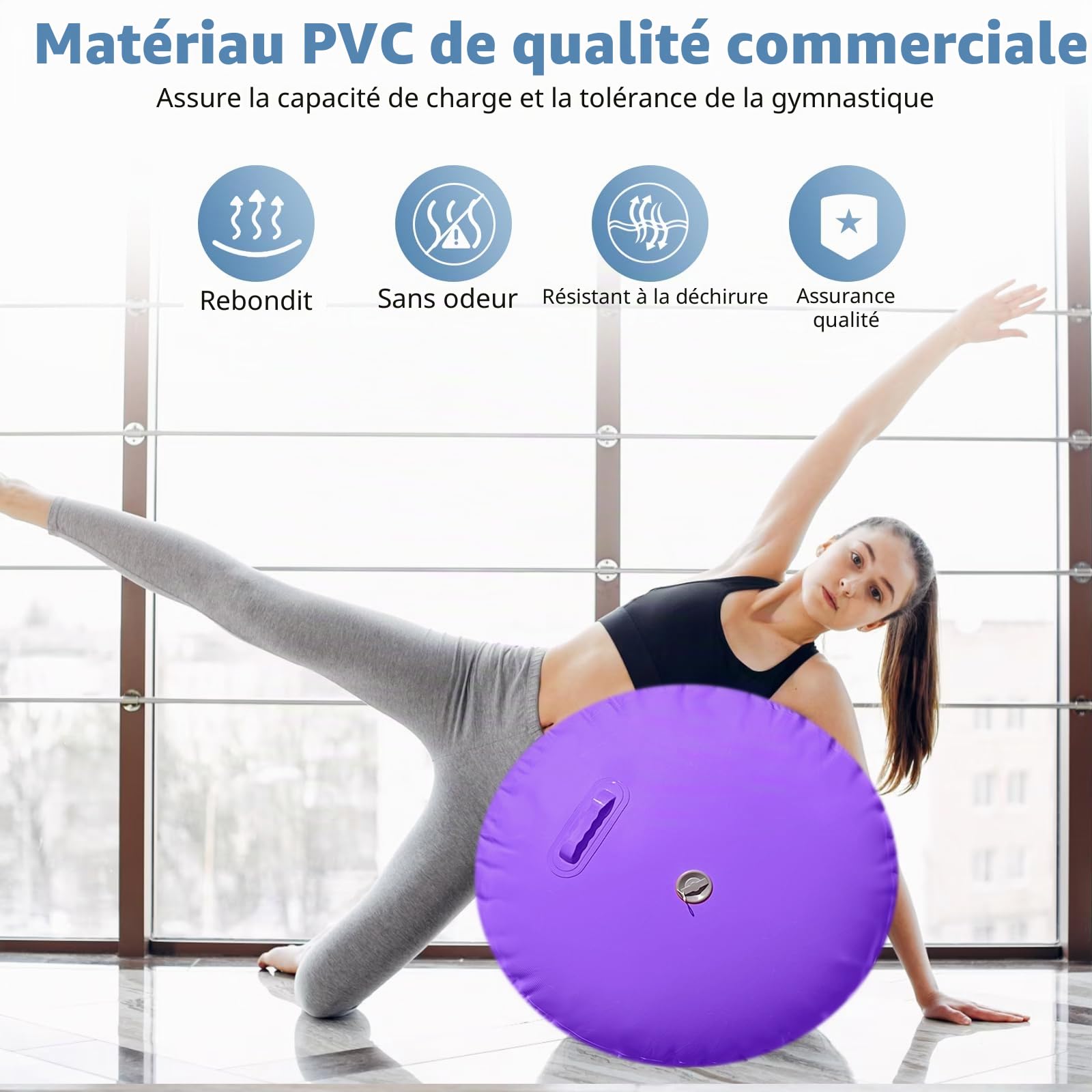 Air Roller, Rouleau d'air Gymnastique Gonflable Baril, Air Barrel Tumbling Backbend, Adapté Au Cheerleading Yoga, Ginnastica Gym, Avec Pompe À Air Manuelle
