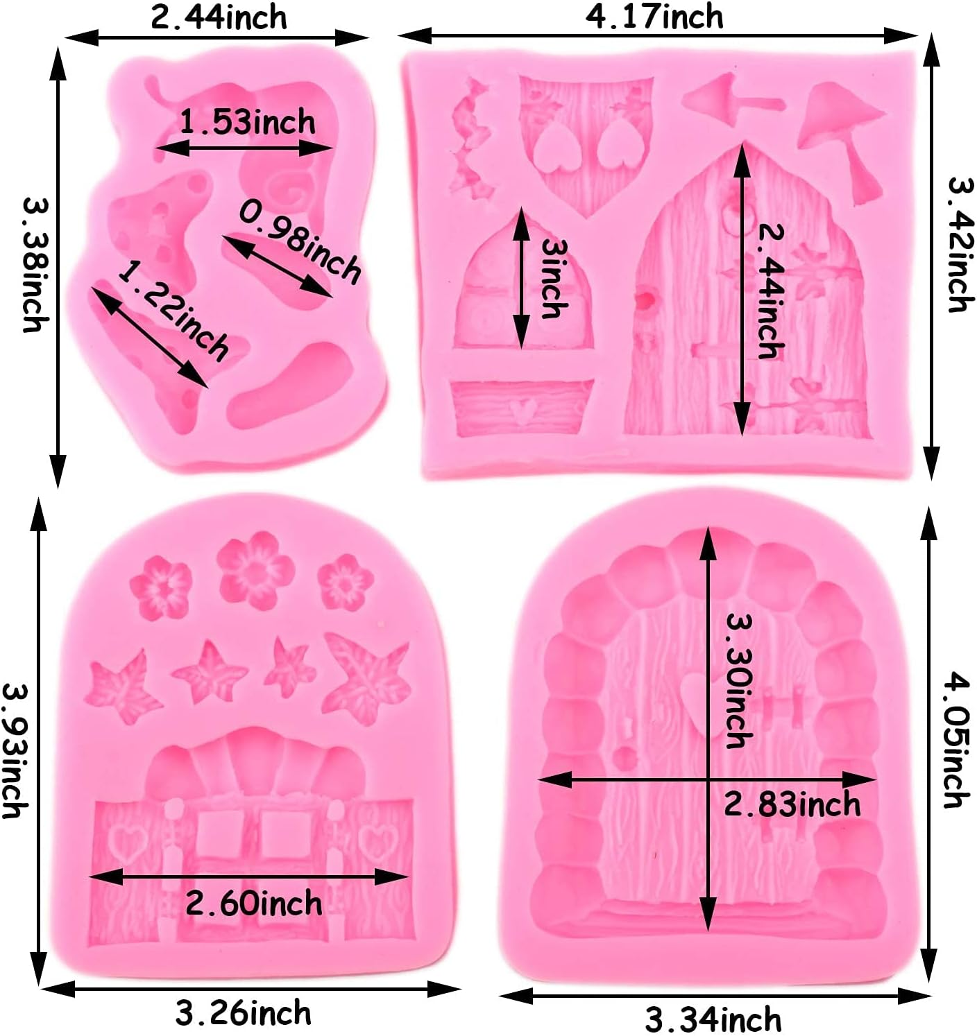 Set of 4 Enchanted Vintage Fairy Garden Home Door Snail Silicone Molds image 2