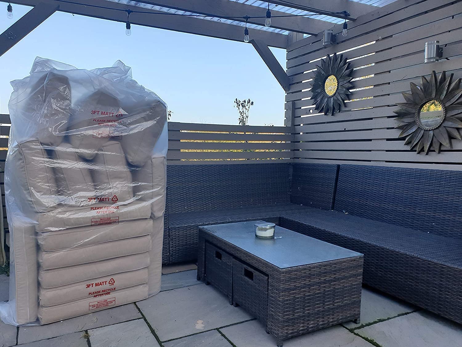 PLASTIC STORAGE COVER BAG, DUST PROTECTION REMOVALS DIY, GARDEN FURNITURE CUSHION STORAGE BAG (XXXL)