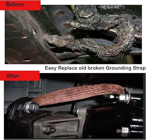 Miniatura 7 de Moonight Correa de conexión a tierra trenzada de cobre, correa de tierra para motor automotriz, cable de puesta a tierra de puente, alambre de