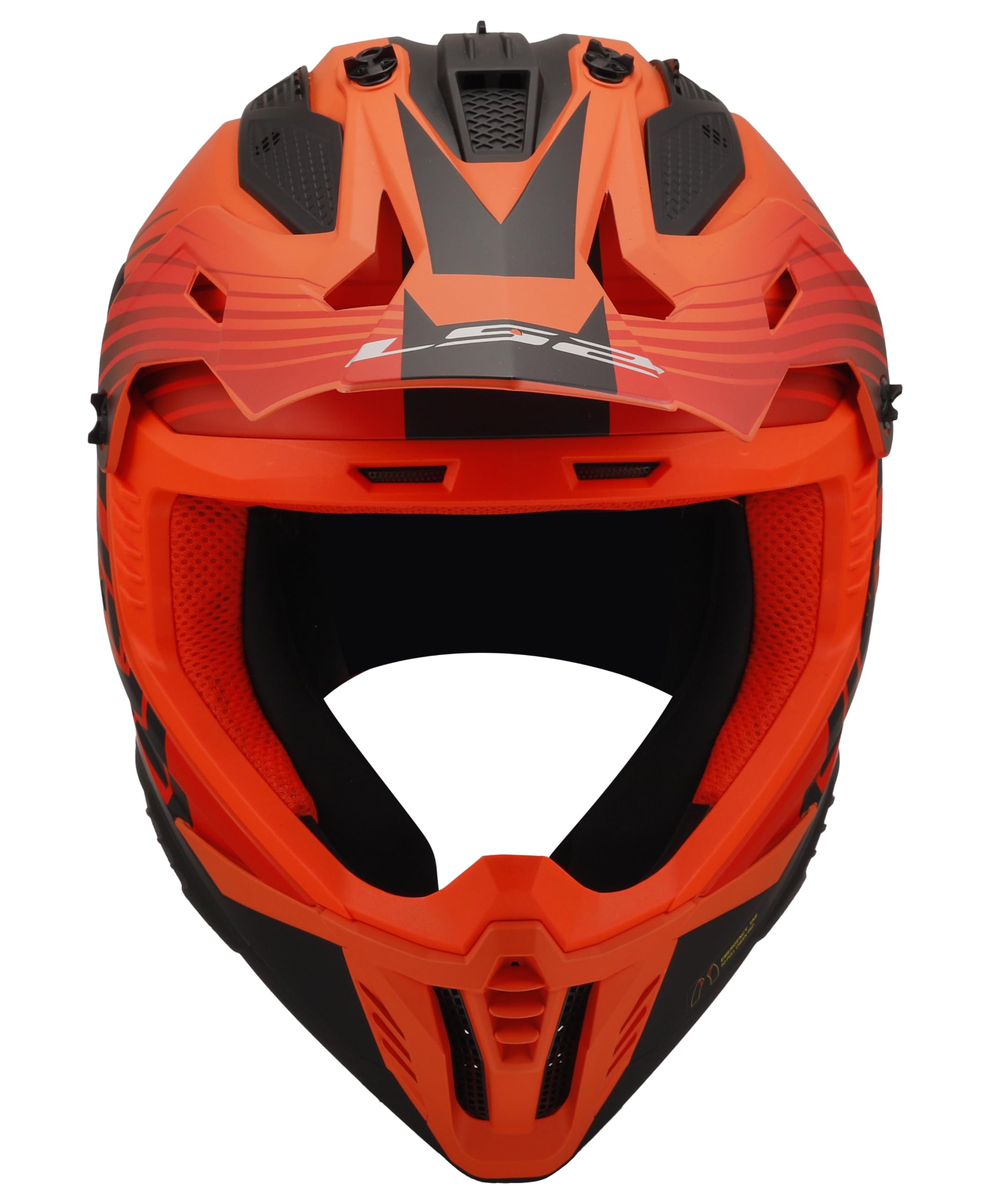 LS2, Casco Moto Cross FAST II DUCK Matt H-V Orange Red, L