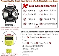 Vista 10 de Correa de repuesto para Fenix 7X/6X/5X Plus, 1.024 in QuickFit Nylon Watch Strap para Garmin Fenix 7X/6X Pro/5X Plus/Tactix 7 Delta/Enduro 2 bandas
