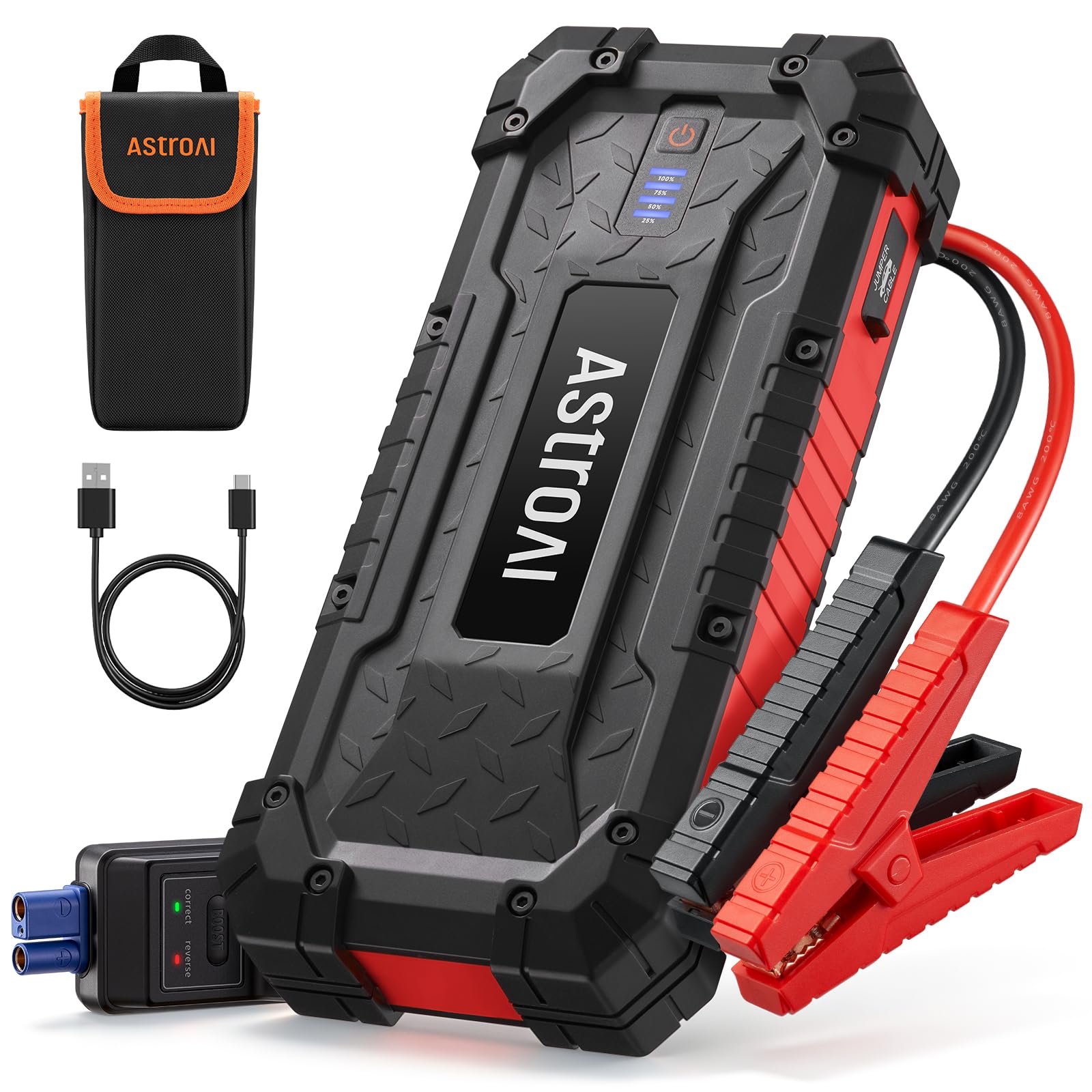 AstroAI S8 Ultra 12V 4000A Lithium Jump Starter Up to All Gas/12L Diesel