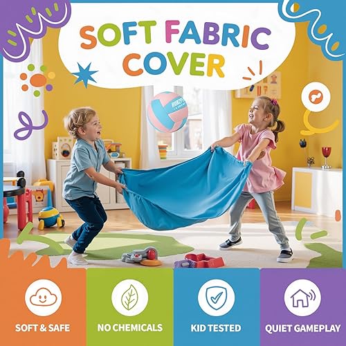 Miniatura 3 de Balón de voleibol ligero súper suave, pelota de voleibol de tela segura y silenciosa para jugar en interiores, tamaño oficial 5 para niños, jóvenes,