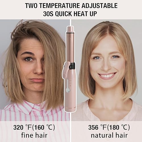 Miniatura 6 de ECOJIA Rizador pequeño inalámbrico de barril de 34 pulgadas, mini rizador de pelo para cabello corto, varita rizadora de cerámica para rizos