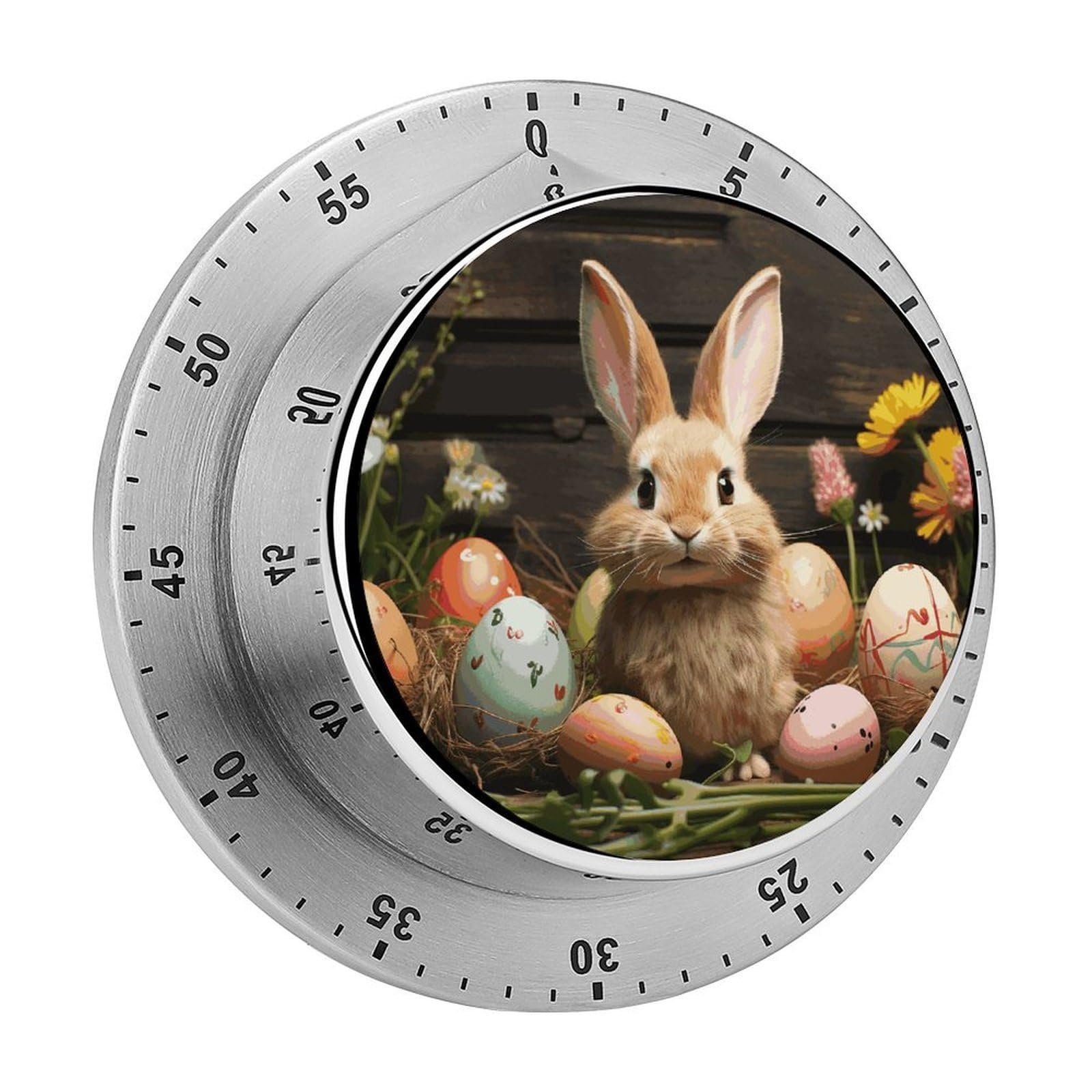 Easter Egg Bunny Timer Desk Productivity Teacher Supplies Kitchen Magnetic Countdown Mechanical Timer for Cooking, Egg, Teacher, Exercise, Oven.