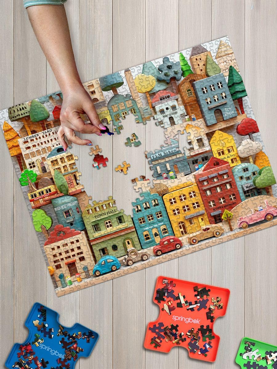 Amazon.com: Springbok Timber Town 500 Piece Jigsaw Puzzle for