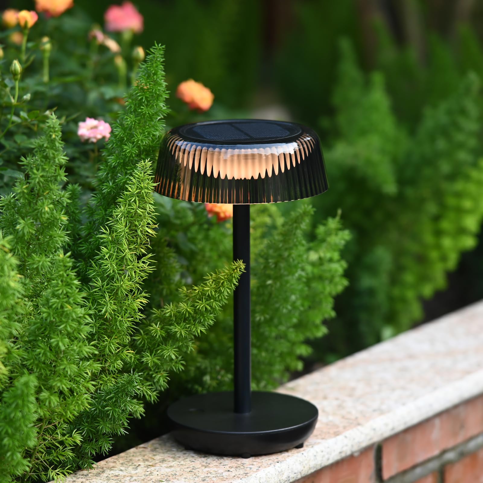 DAWALIGHTCordless Table Lamp Solar LED 5200mAh Stepless Dimmable 3000K Warm  White Rechargeable Battery Operated Lamp IP54 Waterproof Touch Nightstand
