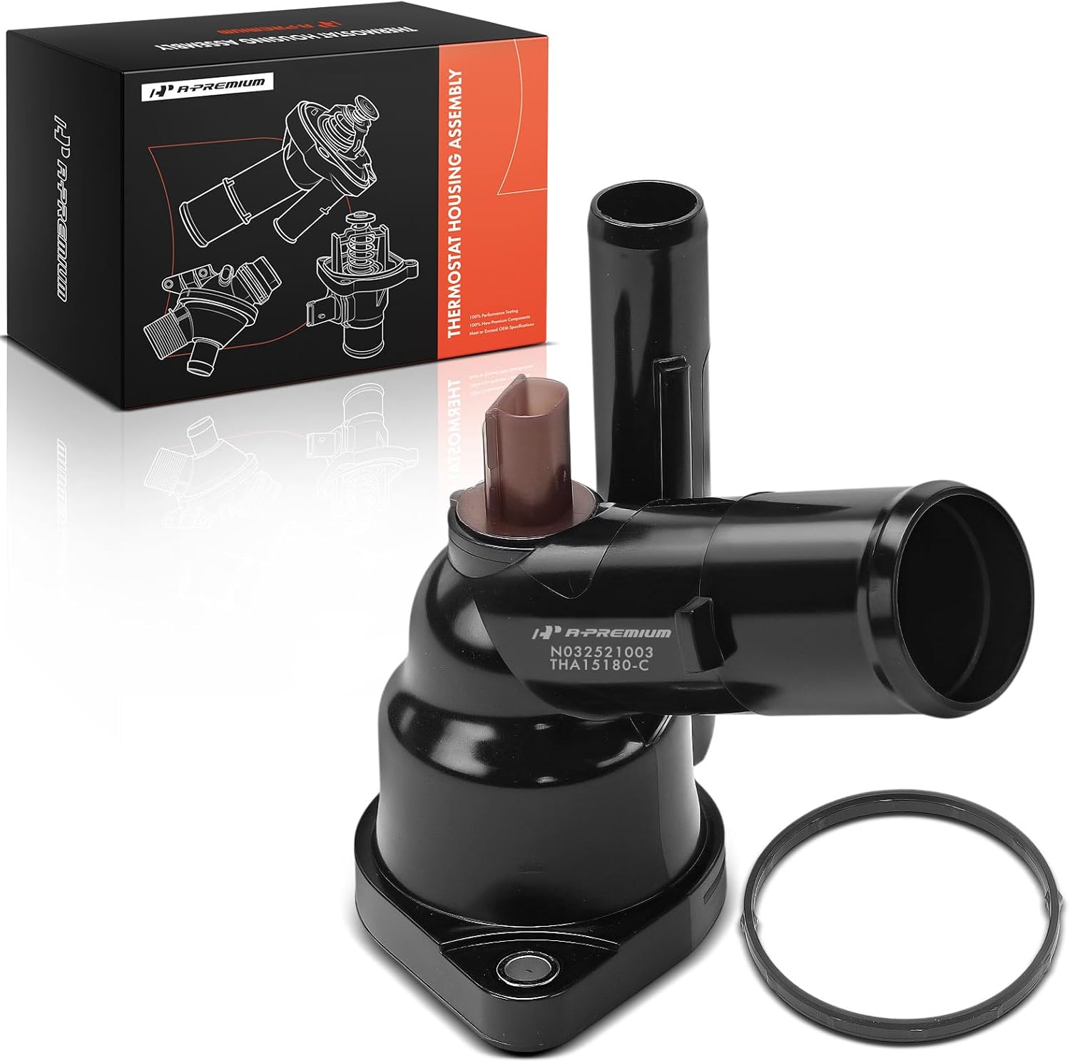 A-Premium Engine Coolant Thermostat Housing Assembly Compatible with Toyota Camry 2018-2024, RAV4 2019-2024, Highlander, Sienna, Avalon, Venza, RAV4 Prime & Lexus RX450h+, ES250, ES300h, NX250, NX350h