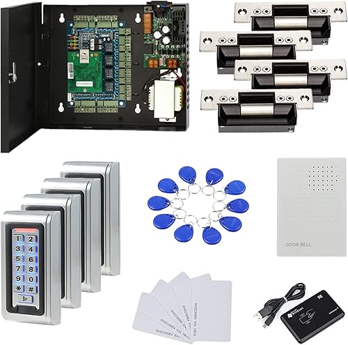 MENGQI-CONTROL Lector de teclado de metal resistente al agua Standard North American Strike Lock TCPIP 4 puertas Sistemas de control de acceso