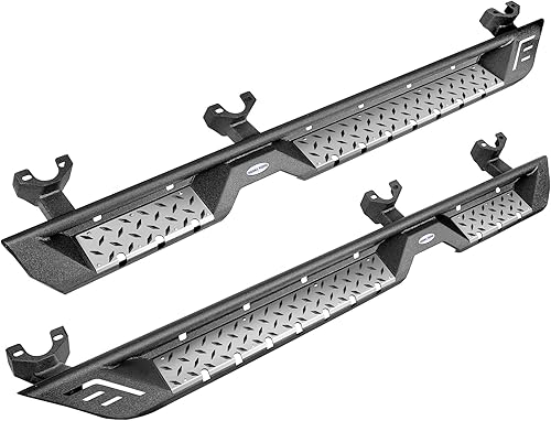 Hooke Road Wrangler JK - Barras para estribo, escalones laterales desplegables de 7.1 pulgadas con almohadilla antideslizante para Jeep Wrangler JK