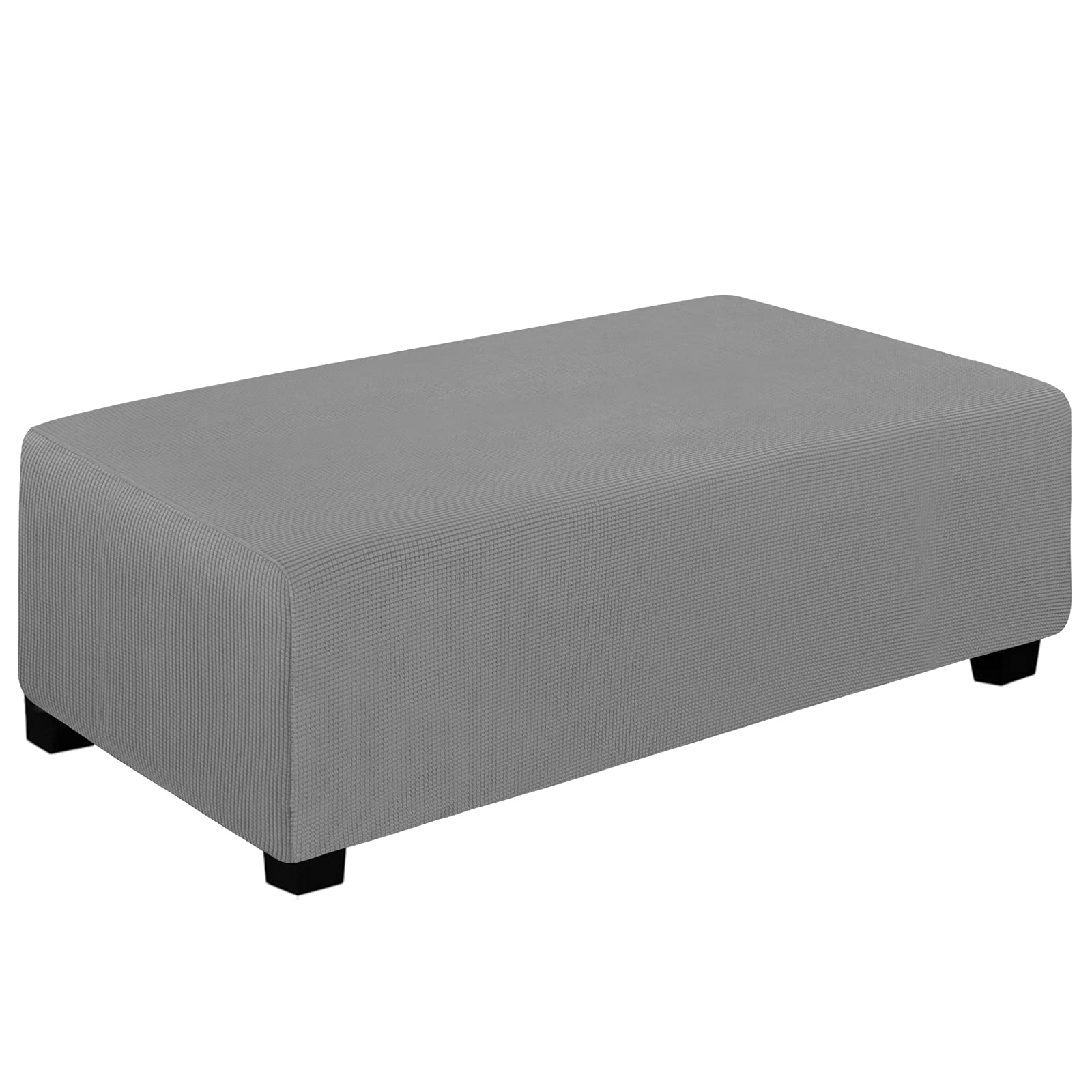 Housse de rangement extensible pouf rectangulaire grand tabouret élastique
